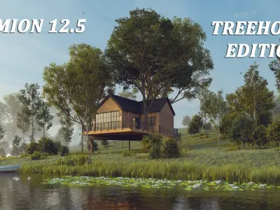 Treehouse scene Lumion12  archicad  sketchup 3D model