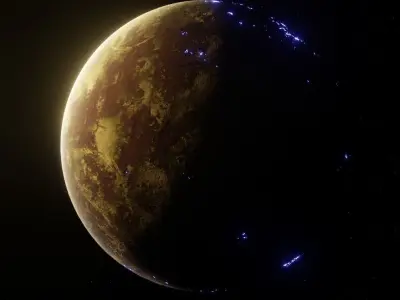 Planet Space Ready to game Low-poly 3D model