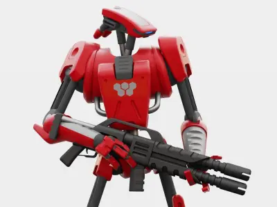 BATTLE DROID CA-20 RIGGED 3D model