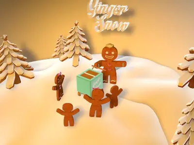Gingerbread Village V2 icecream man 3D model
