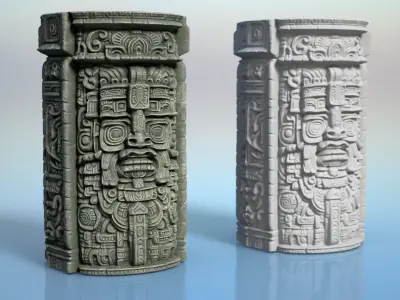High poly Mayan Columns - 240412 3D model