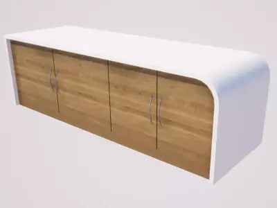 Wardrobe-01 sideboard with doors and drawers Low-poly 3D model