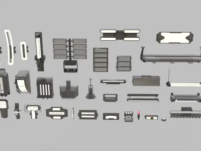 sci fi lighting 8 3D model