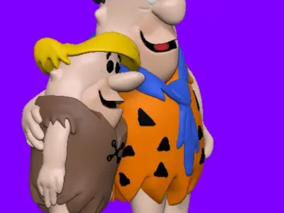 Fred and Barney The Flintstones 3D print model