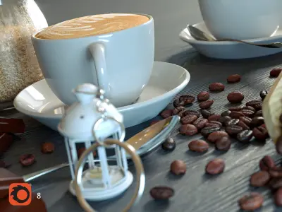Coffee Time Scene 3D Model 3D model