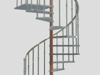 spiral-stair-11-thread-55-inch-diameter- spiral stair design 3D model