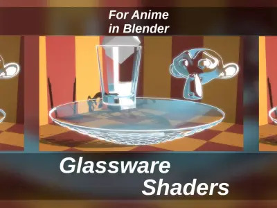 For Anime in Blender - Glassware Shaders 3D model