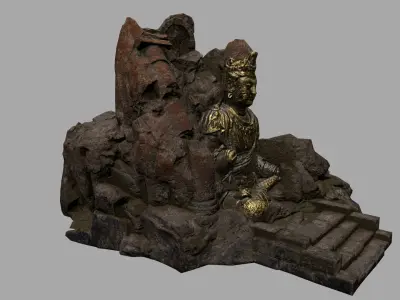 buda 4 rock Low-poly 3D model