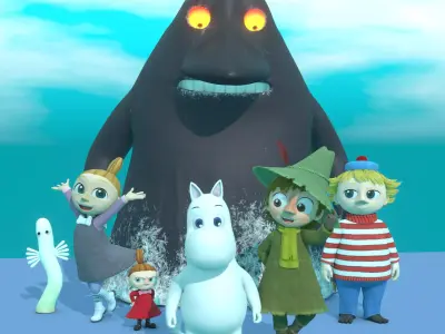 Moomin Model Pack Free low-poly 3D model