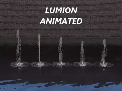 Lumion fountain - animated Low-poly 3D model