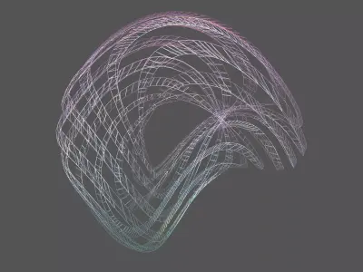 Abstract Ring Sphere v2 006 Low-poly 3D model