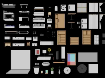 Home Furniture Packs Low-poly 3D model