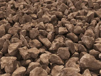Gravel stone road 3D model