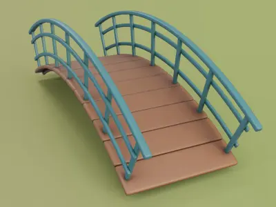 Cartoon Bridge 4 Low-poly 3D model