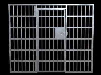 Door prison cell Low-poly 3D model