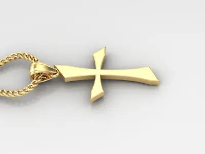 Light Gold 18K Cross Pendant 1CP012 3D print model purchase