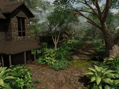 Village Scene 3D model