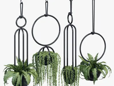 Blumen set of hanging planters 3D model