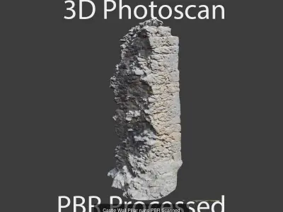 Castle Ruin Modules Collection PBR Scan 3D Model Pack