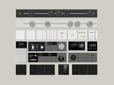 Lighting panel charging socket 3D model 3D model