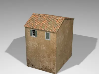 3 storey Italian residential building Low-poly 3D model