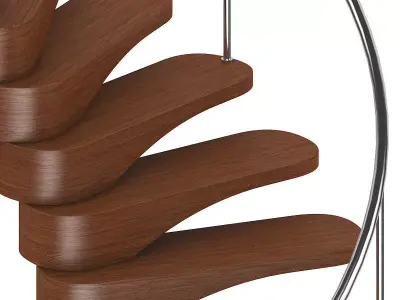 Wooden Spiral Stairs 5 3D model