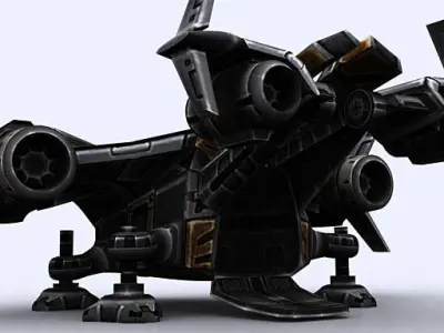 3DRT - Sci-Fi Dropship 1  Low-poly 3D model