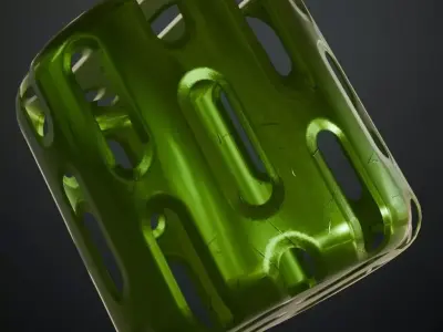 Green Shine Metal Grill Transparent PBR Seamless Texture