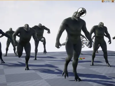 Reptiloid monster creature Low-poly 3D model