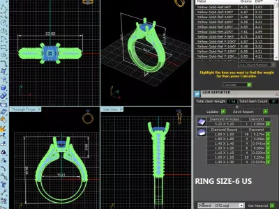 Women Light Weight Solitare Diamond Wedding Ring   5 3D print model