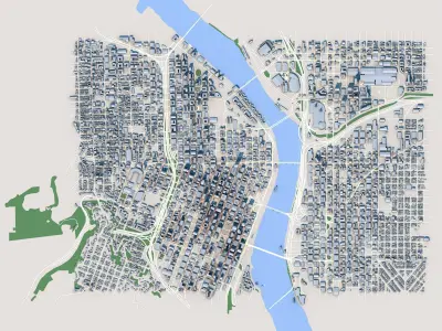 Portland City Oregon USA 3D model