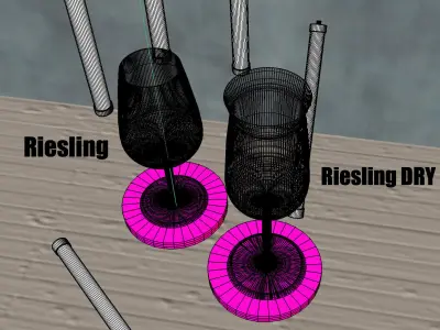 Wine glass Riesling Dry Champagne cocktail barware 3D model