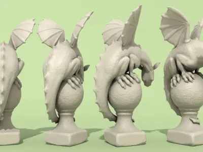 Dragon Statuette A 3D print model