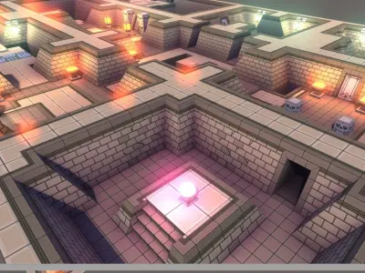 EnviroKit - THE LABYRINTH - Retro Lowpoly Low-poly 3D model