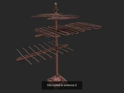 Old rusted tv antenna collection 3D Model Pack