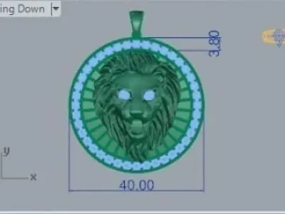 Lion Pendant 315 3D print model