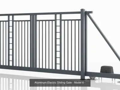 Aluminum Fence Model 6 3D Model Pack
