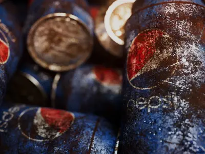 Garbage rusty Pepsi Can Low-poly 3D model