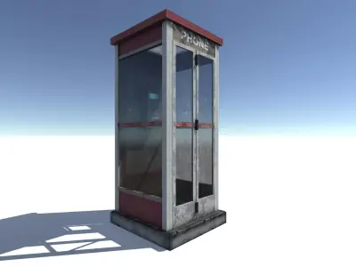 Phone Booth Low-poly 3D model
