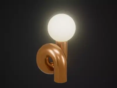 Twisted Ball Table Lamp Low-poly 3D model