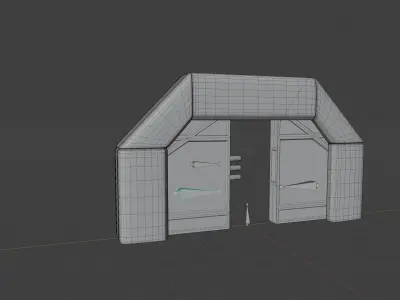 Space ship door Free low-poly 3D model