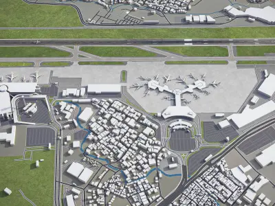 Manila Airport Low-poly 3D model