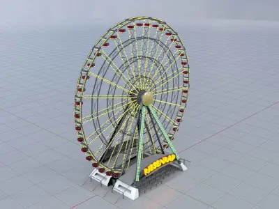Ferris wheel version 1 without animation Low-poly 3D model
