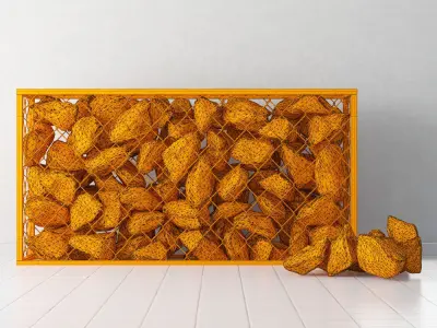 Gabion of rock stones 3D model