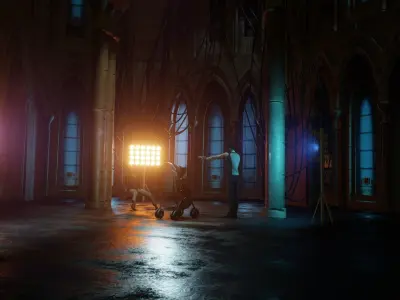 Blender epic scene Low-poly 3D model