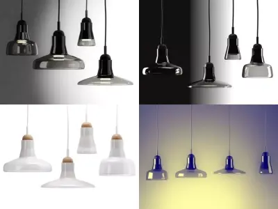 Shadows four pendant lights 3D model
