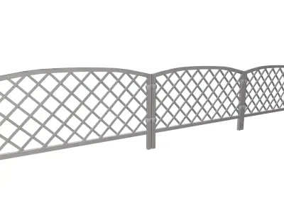 lawn fence Low-poly 3D model