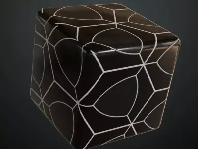 Modern Glossy Petal Mosaic Tiles PBR Seamless Texture