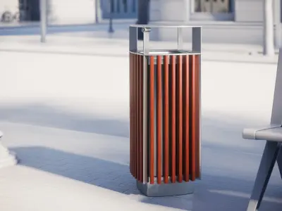 Metal trash container 3D model