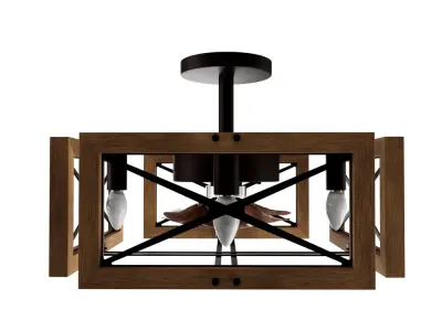 wooden Lighting fan  3D model